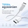 Alphajack USB-C USB-C 1MW- 60W adat és töltő kábel fehér 1m nylon borítással thumbnail