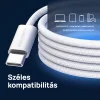 Alphajack USB-C USB-C 1MW- 60W adat és töltő kábel fehér 1m nylon borítással thumbnail