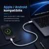 Alphajack USB-C USB-C 1MW- 60W adat és töltő kábel fehér 1m nylon borítással thumbnail
