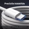Alphajack USB-C USB-C 1MW- 60W adat és töltő kábel fehér 1m nylon borítással thumbnail