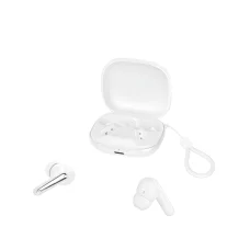 XO G53 TWS Bluetooth slúchadlá biele ANC + ENC so stojanom