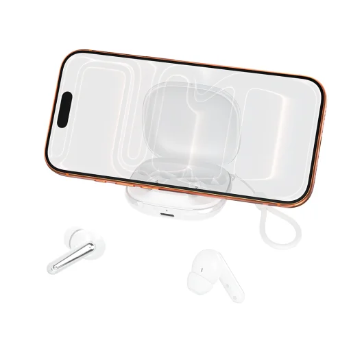 XO G53 TWS Bluetooth slúchadlá biele ANC + ENC so stojanom - 3