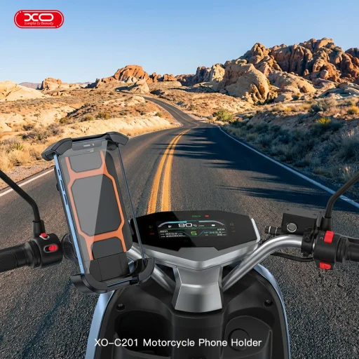 XO C201 držiak na mobilný telefón na bicykel / motorku čierno-oranžový - 7
