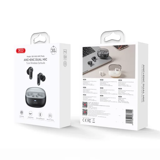 XO G42 TWS Bluetooth slúchadlá čierne ANC + ENC - 4