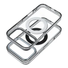 Puzdro na iPhone 17 Pro Max / 18 Pro Max s nízkym okrajom fotoaparátu, kruhovým vyklápacím stojanom, kompatibilné s MagSafe, čierne
