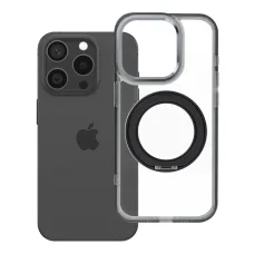 iPhone 15 Pro Frame Circle Stand MagSafe kompatibilis fekete tok