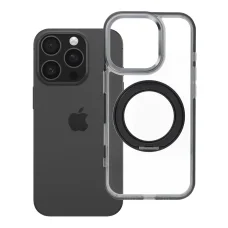 iPhone 16 Pro Frame Circle Stand čierne puzdro kompatibilné s MagSafe