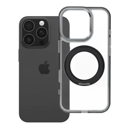 iPhone 16 Pro Frame Circle Stand čierne puzdro kompatibilné s MagSafe - 1