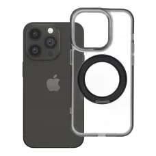 iPhone 14 Pro Frame Circle Stand čierne puzdro kompatibilné s MagSafe