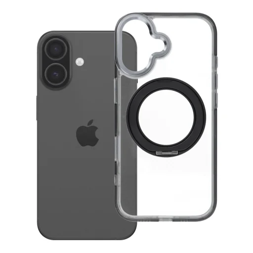 iPhone 17 čierne puzdro Frame Circle Stand kompatibilné s MagSafe - 8
