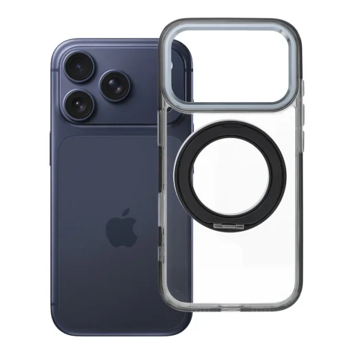 iPhone 17 Pro / 18 Pro Frame Circle Stand MagSafe-kompatibilis fekete tok - 8