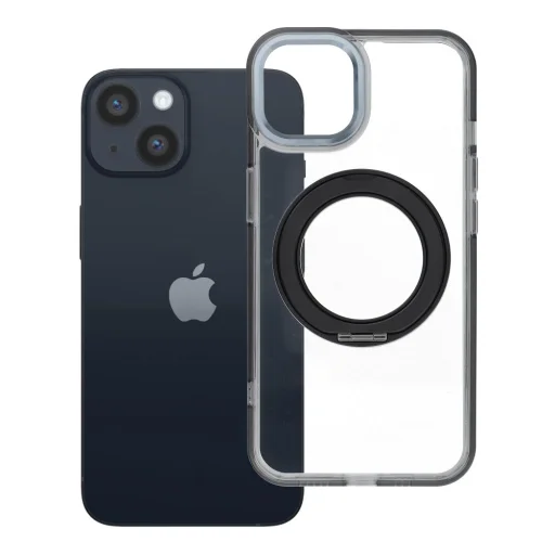 iPhone 14 Frame Circle Stand MagSafe kompatibilné čierne puzdro - 1