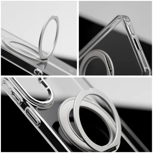 Samsung Galaxy A17 Frame Circle Stand MagSafe kompatibilis átlátszó tok - 7