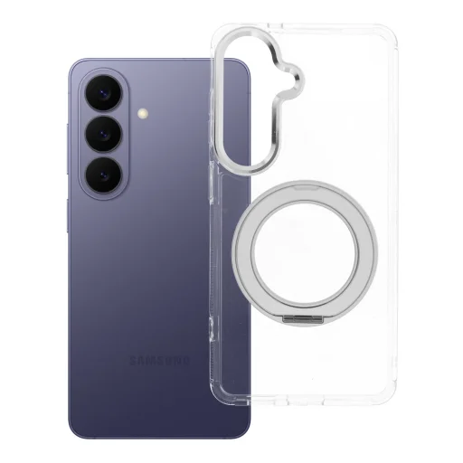 Samsung Galaxy S26 Átlátszó Frame Circle Stand MagSafe-kompatibilis tok - 1