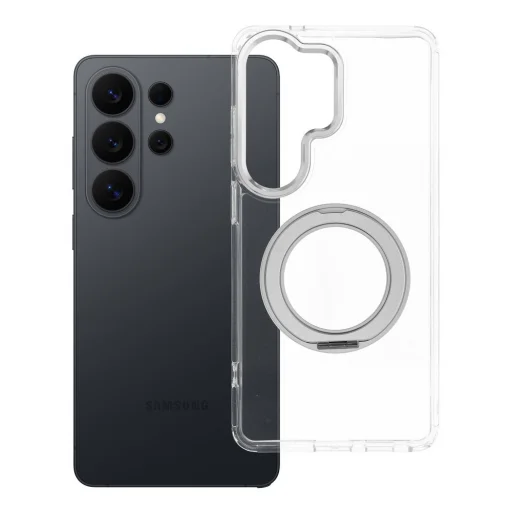 Samsung Galaxy S26 Ultra Frame Circle Stand MagSafe kompatibilis átlátszó tok - 1