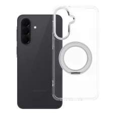 Samsung Galaxy A37 priehľadné puzdro Frame Circle so stojanom kompatibilné s MagSafe