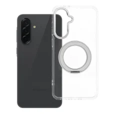 Samsung Galaxy A36 5G Átlátszó Frame Circle Stand MagSafe-kompatibilis tok