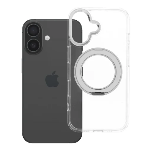 iPhone 16 Frame Circle Stand priehľadný kryt kompatibilný s MagSafe - 1