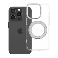 iPhone 15 Pro priehľadný kryt Frame Circle Stand kompatibilný s MagSafe