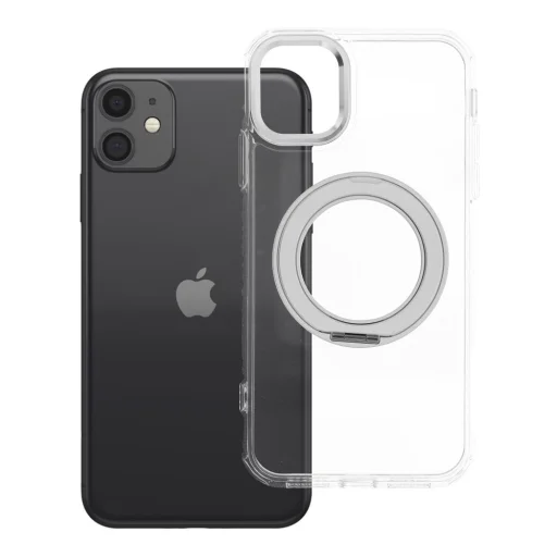 iPhone 11 Frame Circle Stand priehľadný kryt kompatibilný s MagSafe - 1