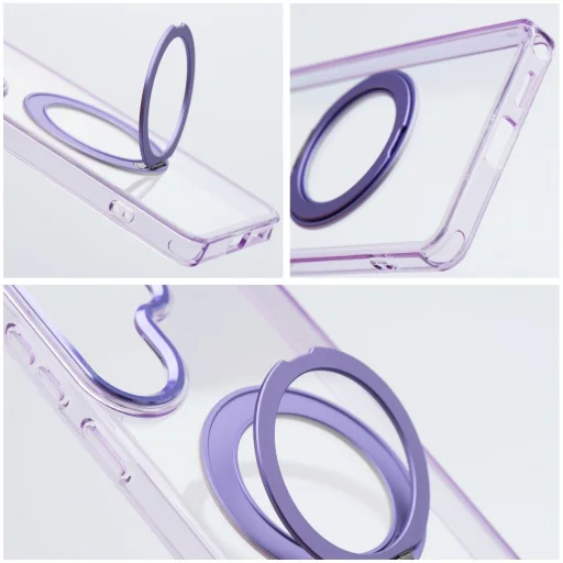 Samsung Galaxy A57 Frame Circle Stand fialové puzdro kompatibilné s MagSafe - 6