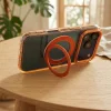 iPhone 17 Pro / 18 Pro Frame Circle Stand MagSafe-kompatibilis narancssárga tok thumbnail