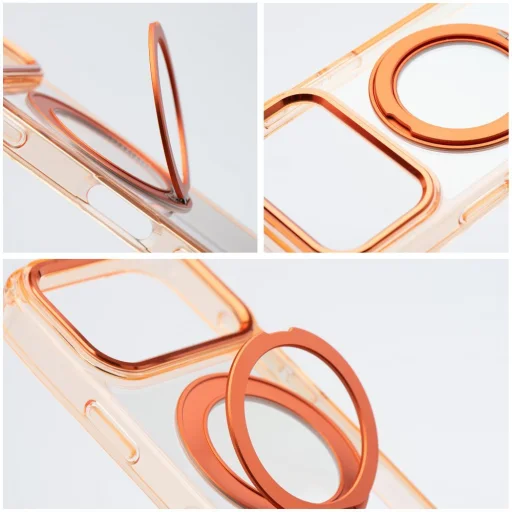 iPhone 17 Pro / 18 Pro Frame Circle Stand MagSafe kompatibilné oranžové puzdro - 7