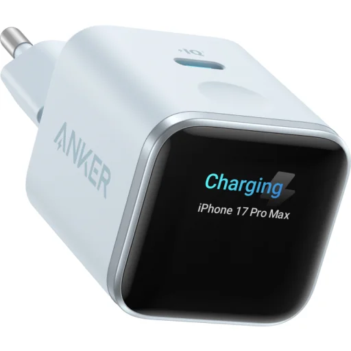 Sieťová nabíjačka Anker Nano Display, 45W, 3A, 1 x USB-C, modrá A121DG31 - 1