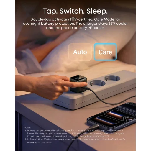 Sieťová nabíjačka Anker Nano Display, 45W, 3A, 1 x USB-C, oranžová A121DGO1 - 5