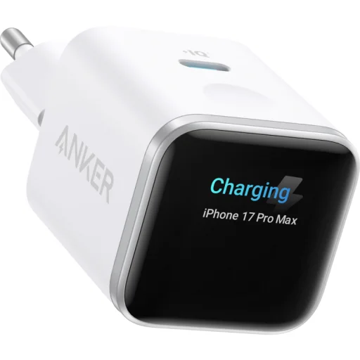 Sieťová nabíjačka Anker Nano Display, 45W, 3A, 1 x USB-C, Biela A121DG21 - 1