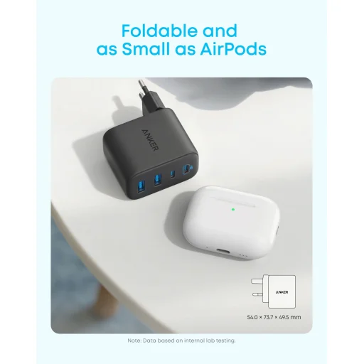 Sieťová nabíjačka Anker Zolo, 50W, 3A, 2 x USB-A - 2 x USB-C, čierna - 2