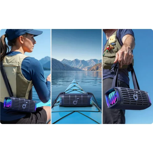 Bluetooth Hangszóró Anker SoundCore Boom 3i, 50W, RGB, Vízálló, Kék D5100030 - 6