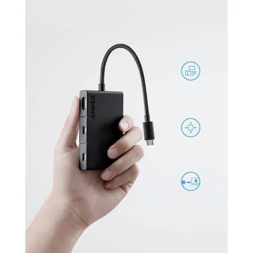 USB-C Hub Anker 332, 2 x USB-A – 2 x USB-C – 1 x HDMI, čierny A8356G11 - 6