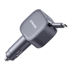 Anker Nano autós töltő, 75W, 3A, 1 x USB-C, USB-C kábellel, Szürke A2738HA2