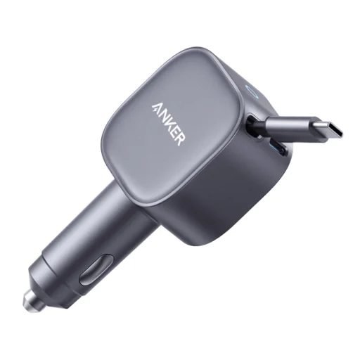 Anker Nano nabíjačka do auta, 75W, 3A, 1 x USB-C, s USB-C káblom, Sivá A2738HA2 - 1