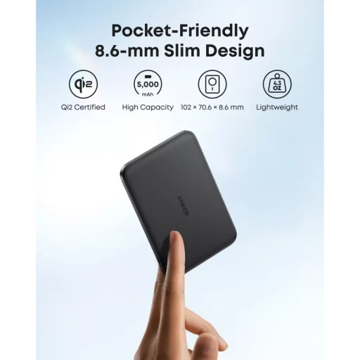Powerbank Anker Nano, 5000mAh, 20W, PD + FQI, Čierna A1665H11 - 3