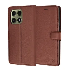 Motorola Edge 70 Pro hnedé kožené flipové puzdro Techsuit