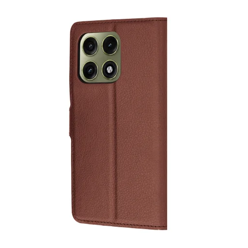 Motorola Edge 70 Pro hnedé kožené flipové puzdro Techsuit - 5