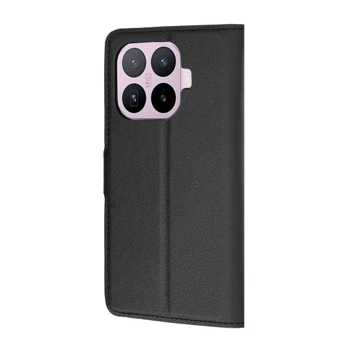 Xiaomi 17T čierne kožené flipové puzdro Techsuit - 5
