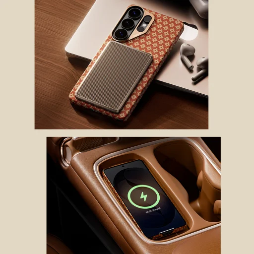 Benks Magnetic Armor Air Armor Grid Kevlar Tok Fém Keret 600D (C.K.FL.SA.GD.A050) Samsung Galaxy S26 Ultra-hoz narancs tok - 10