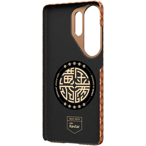 Benks Magnetic Armor Air Armor Grid Kevlar Tok Fém Keret 600D (C.K.FL.SA.GD.A050) Samsung Galaxy S26 Ultra-hoz narancs tok - 3