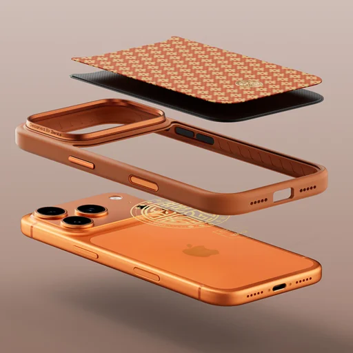 Benks Magnetic Armor Pro Armor Grid Kevlar Tok Metál Keret 600D (C.K.FL.AP.GD.F069) iPhone 17 Pro narancs tok - 7