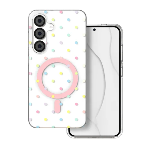 Samsung Galaxy S24 / S25 Bubble Dots Mag biele puzdro - 1