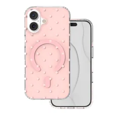iPhone 17 6,3'' Bubble Dots Mag ružové puzdro