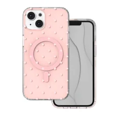 iPhone 14 / 13 6,1" Rózsaszín Bubble Dots Mag tok