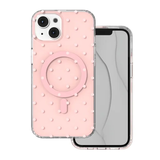 iPhone 14 / 13 6,1" Ružové puzdro Bubble Dots Mag - 1