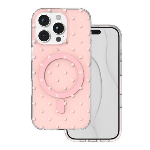 iPhone 16 Pro ružové puzdro Bubble Dots Mag - 1