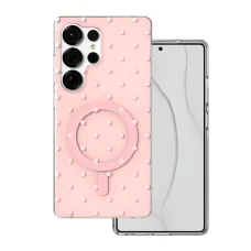 Samsung Galaxy S25 Ultra Bubble Dots Mag rózsaszín tok