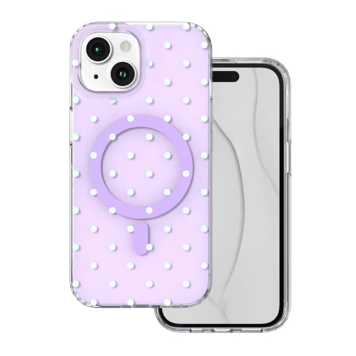 iPhone 15 Bubble Dots Mag tok lila - 1