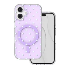 iPhone 16 fialový kryt Bubble Dots Mag